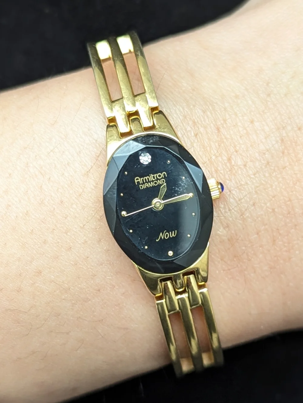 Armitron Gold-Tone Women's Bracelet Watch with Black Dial